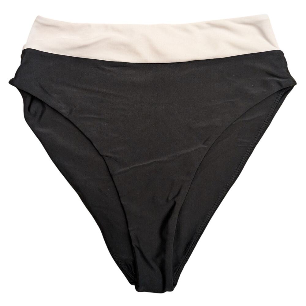 LPA Foster High Waist Bikini Bottom Black & White Size S Swimwear Colorblock